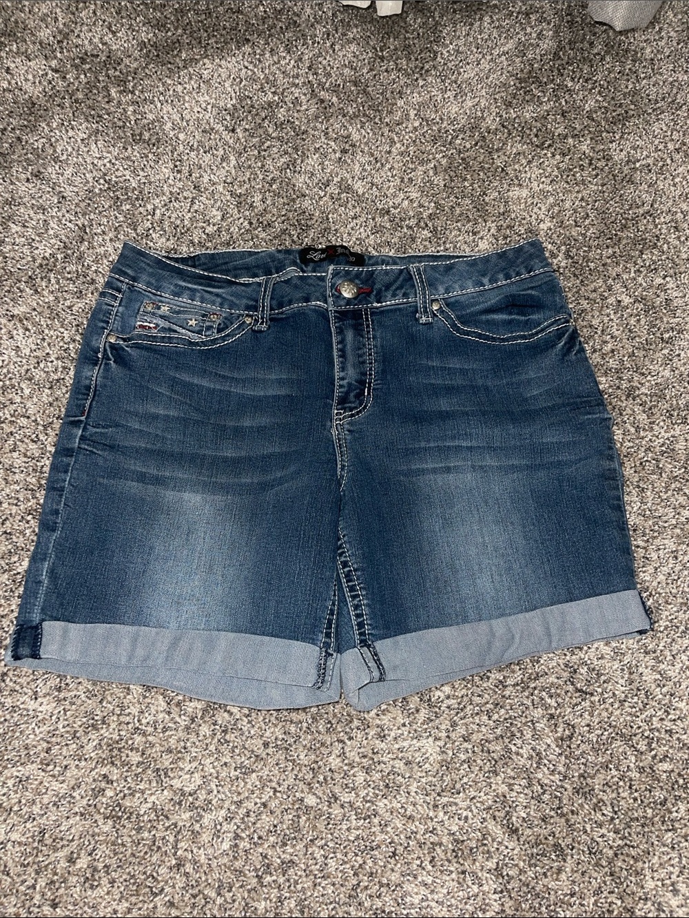 Love Indigo light blue denim shorts